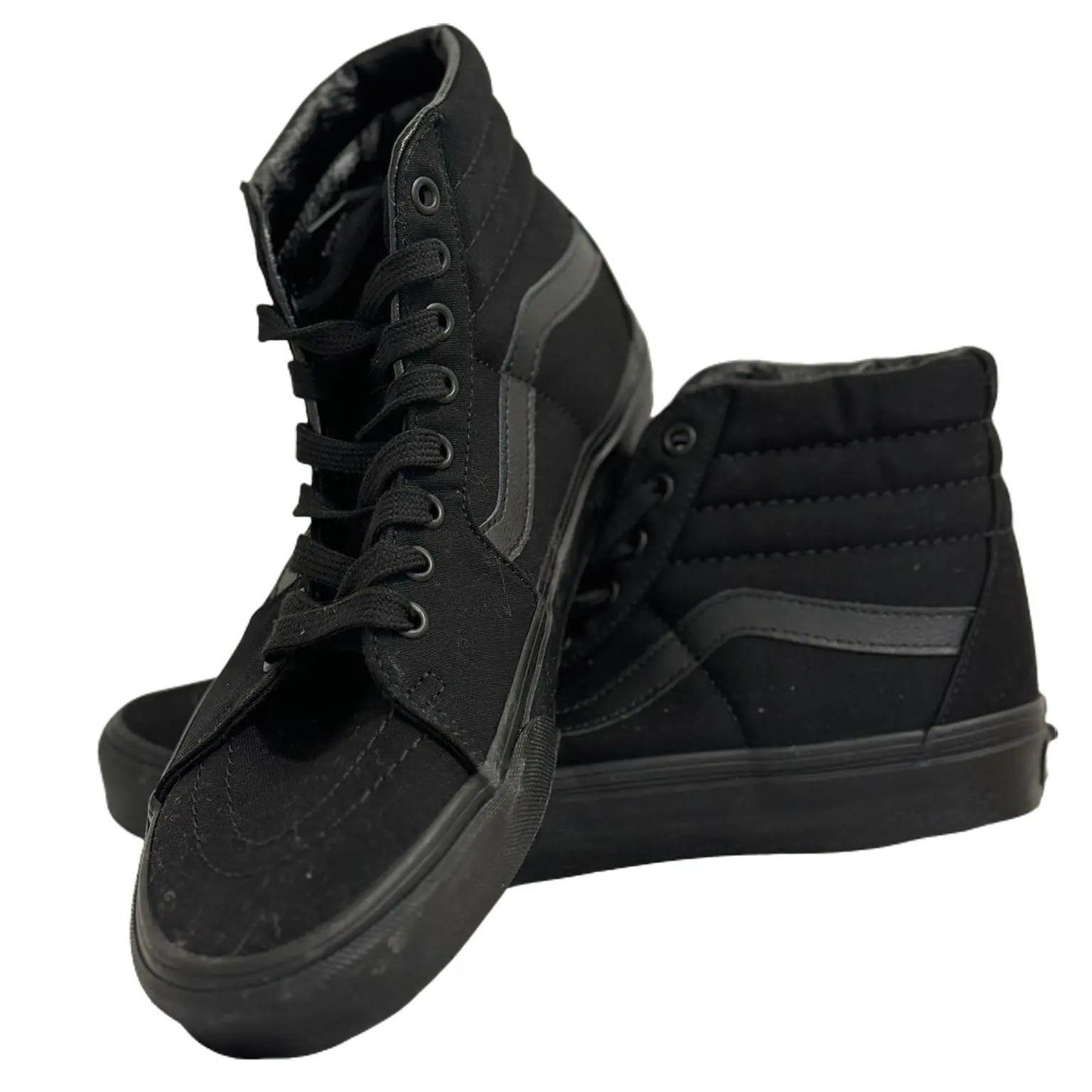 Vans Black Hightop Skateboard with leather back